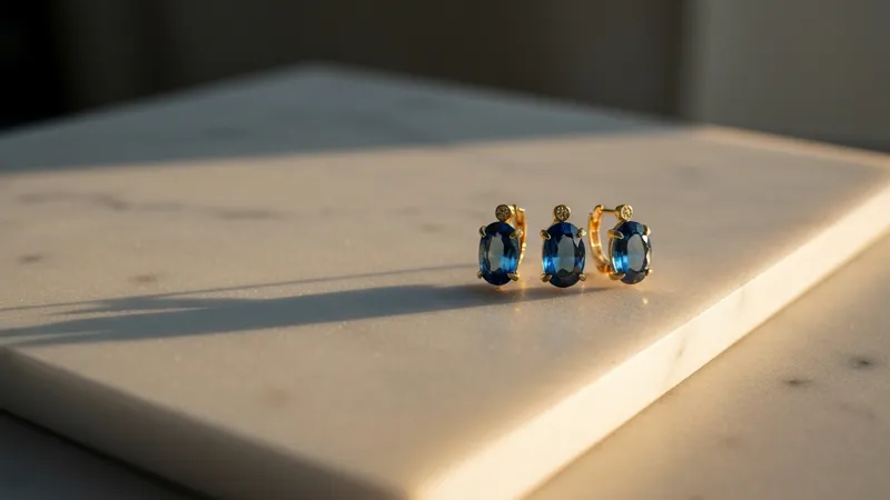 Le style contemporain des boucles d'oreilles saphir en or