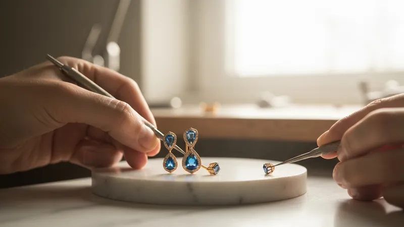 Personnaliser ses boucles d'oreilles saphir en or