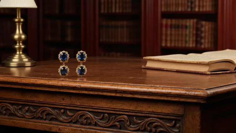 Répliques historiques de boucles d'oreilles en saphir